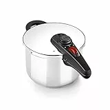 BRA Allure Olla a Presión Rápida de 6 Litros, Fabricada en Acero Inoxidable 18/10, Con 2 Programas de Cocción y Sistema de Bloqueo de Apertura, Apta para Todo Tipo de Cocinas