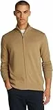 Tommy Hilfiger Jersey con Cremallera Hombre Essential Cotton Zip Thru con Cuello Alto, Beige (Safari Canvas), L