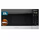 Cecotec Microondas ProClean 6110. 800 W y Grill 1000 W, Capacidad 23L, Revestimiento Ready2Clean para una mejor Limpieza, Tecnología 3DWave, Diseño con Acabados en Acero Inoxidable