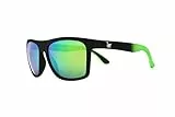 Surf Monkey Gafas de sol FLOTANTES Hombre/Mujer | UV400 | Polarizadas | Revestimiento anti sal (TPX, Negro/Verde)