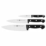 ZWILLING Set de cuchillos, 3 piezas, Cuchillo mechador, Cuchillo de cocina, Cuchillo para carne, Mango especial de acero inoxidable/plástico, Twin Chef