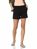 Amazon Essentials Pantalón Corto Caqui de Talle Medio Ajustado y con Entrepierna de 13 cm (Disponible En Cortes Rectos y Curvos) Mujer, Negro, 42