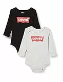 Levi's Lhn Ls 2Pk Batwing Bodysuit Se, conjuntos Unisex bebé, Gris (Gris Brezo), 6-12 meses