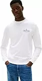 Tommy Hilfiger Sudadera Hombre Stacked Regular Fit, Blanco (White), XL