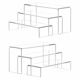 SOQKEEN 6 piezas Expositor Metacrilato Transparente, 22 x 7,5 x 10 cm Organizador Perfumes de Acrílico, 2 juegos Soporte de Exhibición de Acrílico para Funko POP, Cupcakes, Perfumes, Colecciones