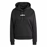 adidas Mujer Essentials Linear Fleece Hoodie, Black/White, M