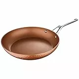 San Ignacio Origen - Sartén de 28cm - Fabricado en Aluminio Forjado - Interior Whitford - Exterior Pintura Resistente Al Calor En Cobre - Punto de Inducción - Mango De Acero Inoxidable