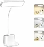 ZIZIS Flexo LED Escritorio Regulable – Lámpara de Escritorio con Cuello de Cisne 360°, 3 Modos y Niveles de Brillo, Luz LED Cuidado Ocular para Estudio y Oficina