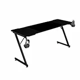 Mars Gaming MGD-X160, Mesa Gaming Ergonómica, Superficie en Fibra de Carbono, Estructura Metálica, Alfombrilla XXL, Soporte Auriculares y Bebida, Gestión Cableado, Escritorio Gaming 160x60cm, Negro