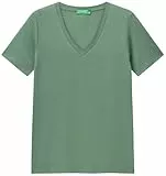 United Colors of Benetton T-Shirt 3ga2e4230 Camiseta, Verde, L Mujeres