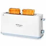 Orbegozo TO 4014 – Tostadora ranura larga, 7 niveles de tostado, carcasa tacto frío, bandeja recogemigas, calienta panecillos, parada rápida, 850 W