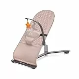 kk Kinderkraft MIMI Hamaca bebé, Balancin para bebés 0-9 kg, Plegado Compacto, Reclinable con una sola mano, Movimiento natural, Arco con juguetes, Materiales suaves, Fácil de limpiar, Beige