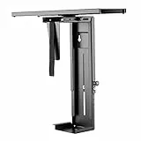 RICOO Soporte Torre PC Giratorio 360 Grados Montaje bajo Mesa Altura Ajustable TRH-05 Flexible Chasis PC Fijación Vertical al Escritorio Negro