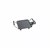 Bestron Plancha electrica para cocinar, plancha cocina con revestimiento antiadherente, Parrilla eléctrica para hasta 2 personas, 1000 vatios, color: negro