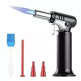 Carehabi Soplete de Cocina Mechero Soplete Soplete Cocina Recargable Flambeador Cocina con Bloqueo de Seguridad y Llama Ajustable para Cocinar Hornear Barbacoa Camping (Gas Butano no Incluido)