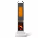 Taylor Swoden Dana - Calefactor cerámico PTC 2000W para uso en interiores con chimenea, oscilación de 70°, temporizador de 12 horas, 3 modos, control remoto, rápido calentador de torre cerámico.