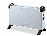 SOGO Radiador Eléctrico Bajo Consumo 2000W Portátil - Calefactor Eléctrico Silencioso con Termostato Ajustable - Estufa Eléctrica con 3 Niveles de Potencia - Convector Eléctrico para Hogar y Baño