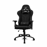 DRIFT GAMING DR110 - Silla Gaming Profesional, Tejido Fabric Alta transpirabilidad, reposabrazos 4D, Ruedas silenciosas, pistón Clase 4, inclinación, cojín Lumbar y Cervical, Color Negro