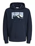 JACK & JONES Sweat Hood Jjsun-Sudadera con Capucha, Sky Captain, XL para Hombre