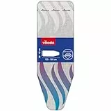 Vileda Total Reflect - Funda de Planchar Metálica, Refleja el Vapor sobre la Ropa, para un Planchado Extra Rápido, Ajustable, Color Gris, 120–130 x 38-45cm
