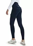 Libin Leggings Deportivos Mujer Forrado Impermeable Cargo Leggings Alta Cintura Caliente Pantalones Sport Leggings Deportivos Pantalones de Invierno, Azul XS