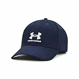 Under Armour Lockup Adj Gorra con visera y cierre ajustable, cómoda gorra deportiva para hombre, color azul medianoche/blanco