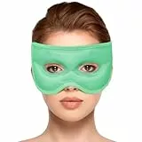 NEWGO Máscara de ojos de gel caliente y frío Cara Gafas Refrescantes para Migraña, Dolor de Cabeza, Ojos Hinchados, Cansados, Ojeras, Dolor de Sinusitis, Máscara Ojos de Hielo (Verde)