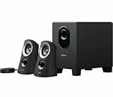 Logitech Z313 Sistema de Altavoces 2.1 con Subwoofer, Sonido Pleno, 50W de Pico, Graves Potentes, Entrada Audio 3.5 mm, Mando, Enchufe EU, PC/PS4/Xbox/TV/Smartphone/Tablet, Negro