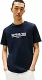 Tommy Hilfiger Camiseta de Manga Corta Hombre Brand Love tee de algodón, Azul (Desert Sky), L