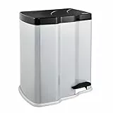 Keeeper Cubo de Basura con 2 Compartimentos, 7 l + 15 l, Gunnar, PP, Plateado (Light Silver)