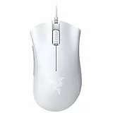 Razer Ratón para juegos DeathAdder Essential, Sensor óptico, 6400 DPI, 5 Botones programables, Interruptores mecánicos, Agarres laterales de goma, Color Blanco