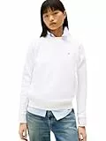 Tommy Jeans Tjw Reg S Flag Crew Dw0Dw19959, Sudadera sin Botones Mujer, Blanco (White), XXS