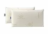 Todocama - Almohada viscoelástica, Antiácaros y Antibacterias. Núcleo Compacto. Doble Funda con Cremallera. Tejido Aloe Vera. Termorregulable adaptabilidad al Cuello. (Pack de 2 Unidades de 75 cm)