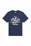 Wrangler Americana tee Camiseta, Azul Marino, M Hombres