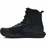 Under Armour UA Charged Valsetz Zip Zapatos tácticos para hombre, cómodas botas de montaña con cremallera lateral, color negro/negro/gris azabache