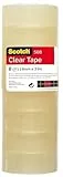 Scotch Cinta Adhesiva Transparente - 8 rollos - 19mm x 33m - Cinta Adhesiva para Uso General para el Colegio, el Hogar y la Oficina