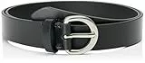 Calvin Klein Cinturón Mujer Casual Pin Buckle 3,0 cm Cinturón de piel, Beige (Black/Pewter), 65 cm