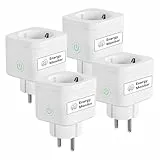 Meross_Smart Enchufe Inteligente 16A con Mide Consumo, Control Remoto y Voz, Temporizador, WiFi, Compatible con Alexa, Google Home, 4 Piezas