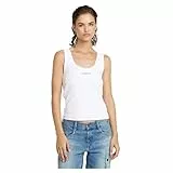 G-Star para Mujer Top Sin Mangas Slim Rib, Blanco (White D26065-D253-110), L