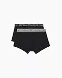 EMPORIO ARMANI 2-Pack Trunk Bañadores Ajustados para Hombre, Black/Black, L