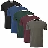 Charles Wilson Paquete 5 Camisetas Cuello Redondo Lisas (X-Large, Dark Essentials)
