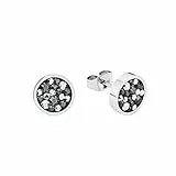 s.Oliver ear studs acero inoxidable señoras joyería del oído, con cristal, 1 cm, plata, Viene en caja de regalo de joyería