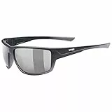 uvex sportstyle 230, gafas deportivas unisex, de espejo, filtro cat. 3, black matt/silver, one size