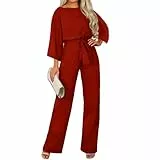 Coloody Mono para mujer, mono de Manga larga, pantalones elegantes mono informal suelto con cinturón