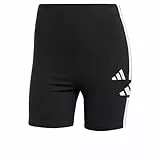 adidas Mujer Essentials 3-Stripes High Waisted Biker Shorts, Black/White, M