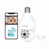 CiKiKWXO 2K 3MP Camara Vigilancia WiFi Interior/Exterior Bombilla (2.4/5 GHz) con Visión Nocturna en Color, Detección de Movimiento, Audio Bidireccional, Alexa, E27 Estándar (Pack1)