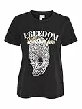 VERO MODA Vmvasta S/S O-Neck T-Shirt Jrs Btq Ga Camiseta, Blanca Nieve/Estampado: Freedom, M Mujeres