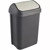 keeeper Cubo de Basura con Tapa Basculante, 10 l, Swantje, Gris (Graphite)