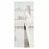 Sekey 80x200 cm Mosquitera para puertas, cortina magnética antiinsectos avanzada para puerta de balcón, puerta de patio, montaje fácil de pegar, kit de instalación completo, blanco