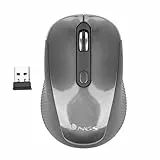 NGS Haze - Ratón Óptico Inalámbrico 2.4GHz, Ratón USB para Ordenador o Laptop con 3 Botones y Scroll Metálico, 800/1600dpi, Gris